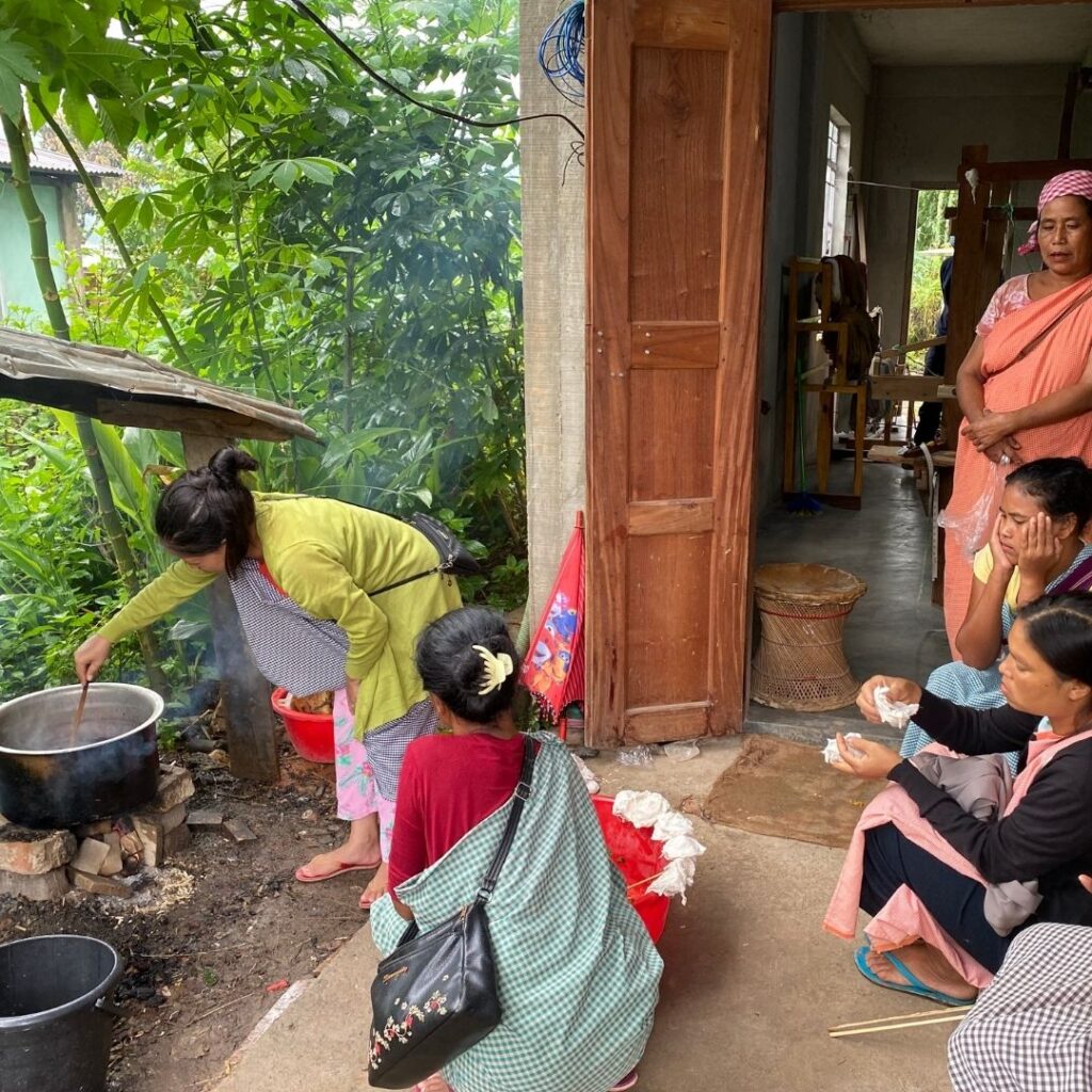 Cocoon Dyeing Process Eri Silk